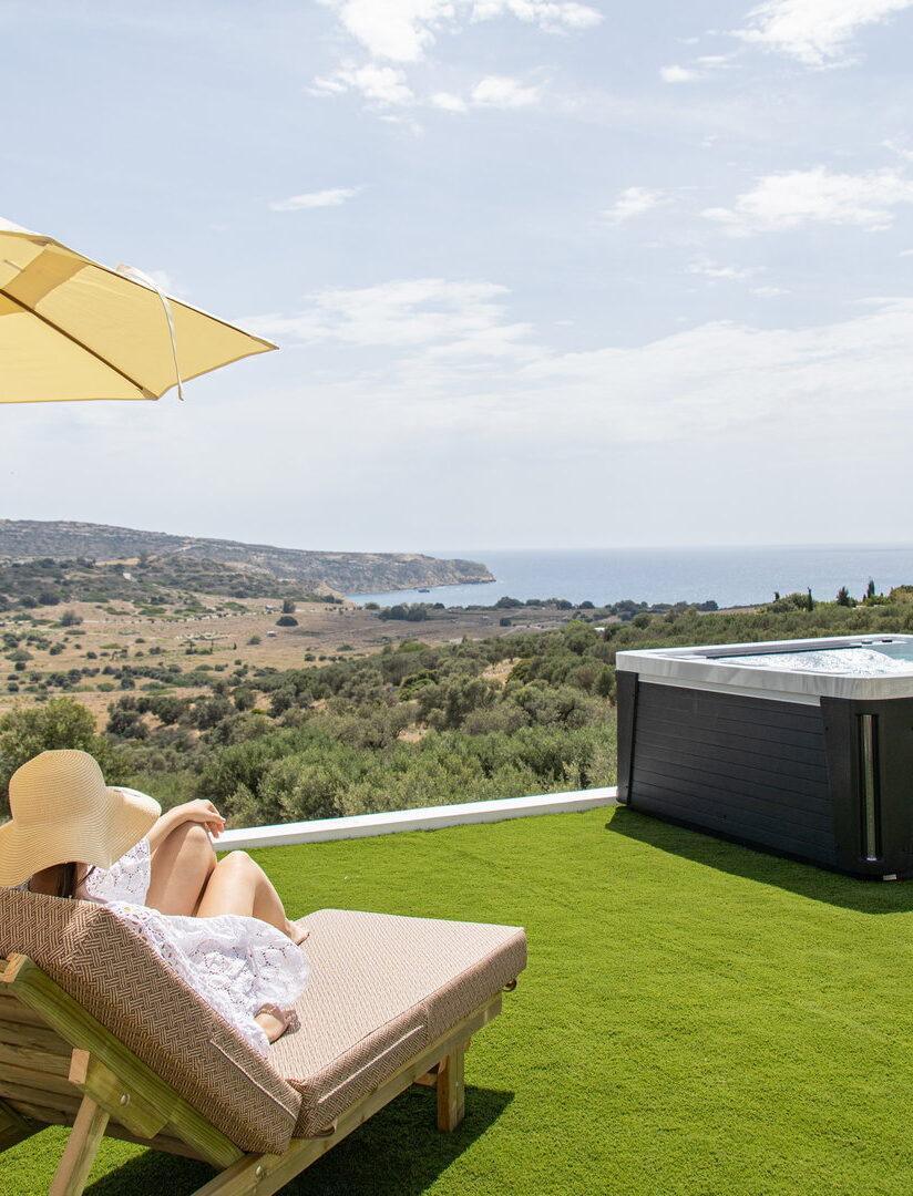 woman enjoying the view at the garden